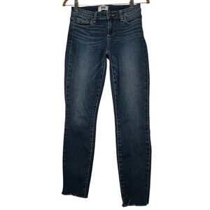 Paige Verdugo Womens Skinny Ankle Frayed Hem Stretch Jeans Medium Wash Size 26